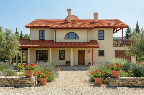 Projekt domu Civetta DM-6468, piętrowy, z garażem, bez podpiwniczenia - wizualizacja elewacji frontowej