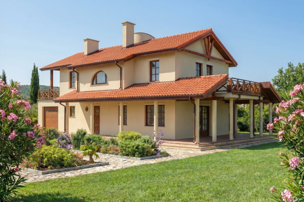 Projekt domu Civetta Due L-6468, piętrowy, z garażem, bez podpiwniczenia - wizualizacja elewacji frontowej ujęcie 2