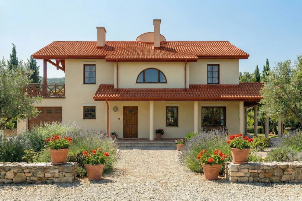 Projekt domu Civetta Due L-6468, piętrowy, z garażem, bez podpiwniczenia - wizualizacja elewacji frontowej