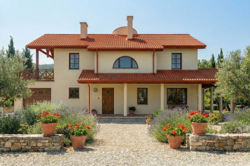 Projekt domu Civetta Due L-6468, piętrowy, z garażem, bez podpiwniczenia - wizualizacja elewacji frontowej