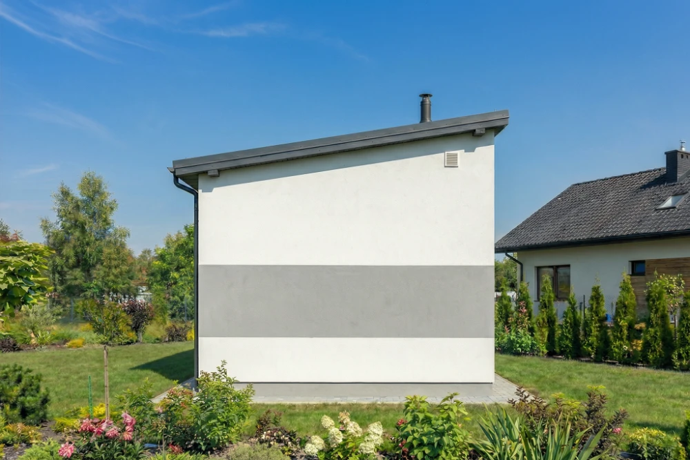 Projekt budynku garażowego LZG-111 H - wizualizacja elewacji tylnej