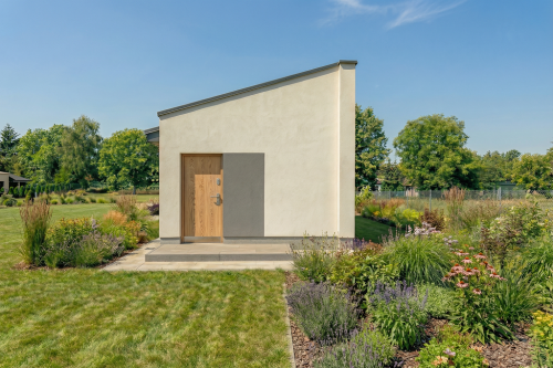 Projekt budynku gospodarczego tech. ZG-119 tech. - wizualizacja elewacji frontowej