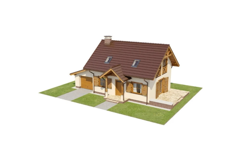 Projekt domu Nerina DM-6527, parterowy z poddaszem mieszkalnym, częściowo podpiwniczony - model
