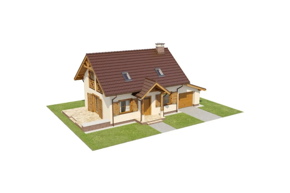 Projekt domu Nerina 2 L-6527, parterowy z poddaszem mieszkalnym, częściowo podpiwniczony - model