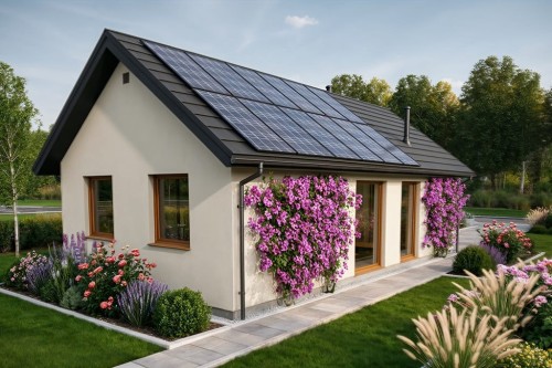 Projekt domu Laudis 2 tech. L-6876 tech., parterowy, bez garażu, bez podpiwniczenia - wizualizacja elewacji lewej