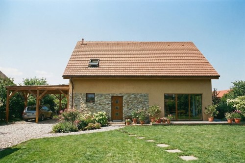 Projekt domu Aveno 2 L-6911, parterowy z poddaszem użytkowym, niepodpiwniczony, bez garażu - wizualizacja elewacji frontowej