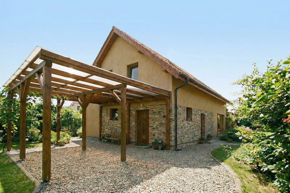 Projekt domu Aveno 2 L-6911, parterowy z poddaszem użytkowym, niepodpiwniczony, bez garażu - wizualizacja elewacji lewej