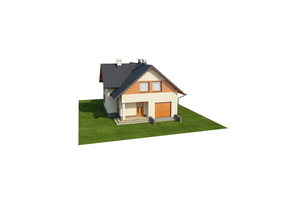 Projekt domu Wesółka 2 L-6430, parterowy z poddaszem mieszkalnym, z garażem - model