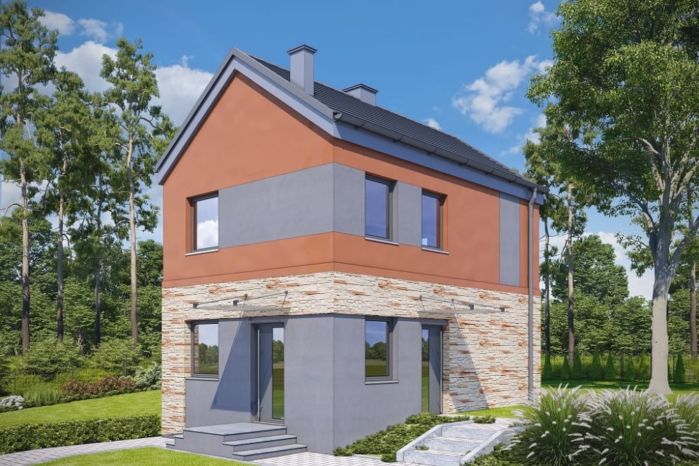 Projekt domu Egara tech. DM-6652 tech., piętrowy, podpiwniczony - kolorystyka wersja 2
