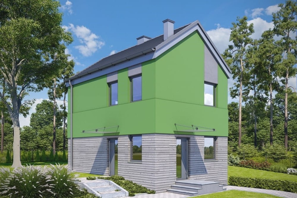 Projekt domu Egara 2 tech. L-6652 tech., piętrowy, podpiwniczony - kolorystyka wersja 4