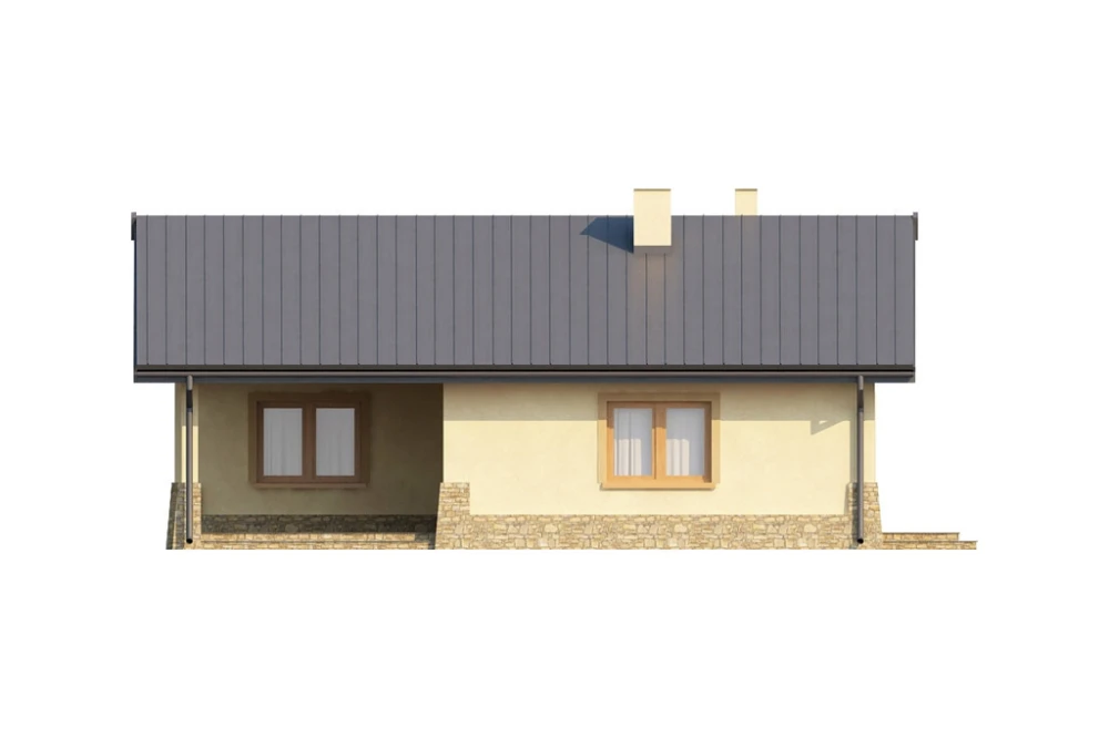 Projekt domu Rakoszyn L-6300, parterowy, bez podpiwniczenia - wizualizacja elewacji ogrodowej