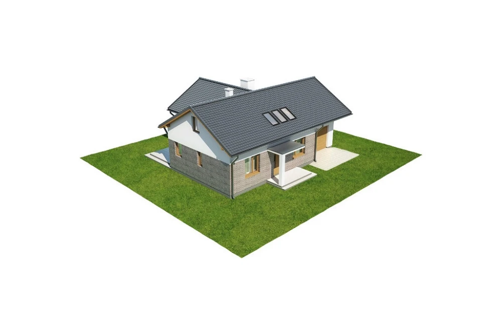 Projekt domu Kocanka 2 L-6619, parterowy z poddaszem użytkowym i garażem - model