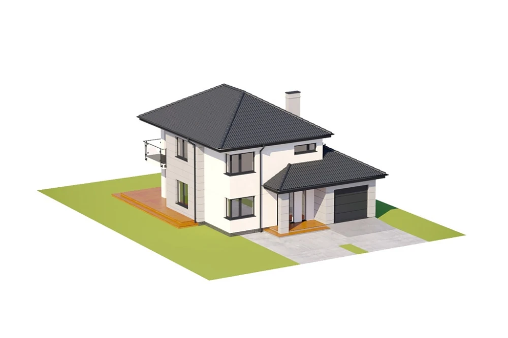 Projekt domu Mursa 2 L-6801, piętrowy, niepodpiwniczony, z garażem jednostanowiskowym - model
