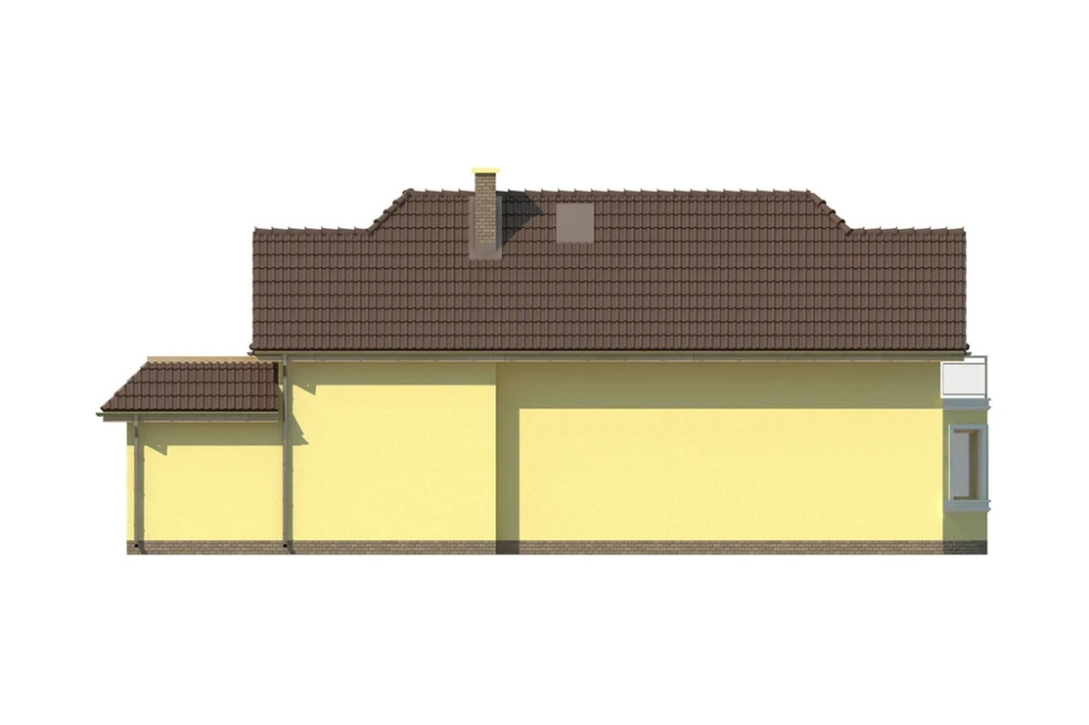 Projekt domu Świdnica L-5588, parterowy z użytkowym poddaszem, niepodpiwniczony, z garażem - elewacja prawa