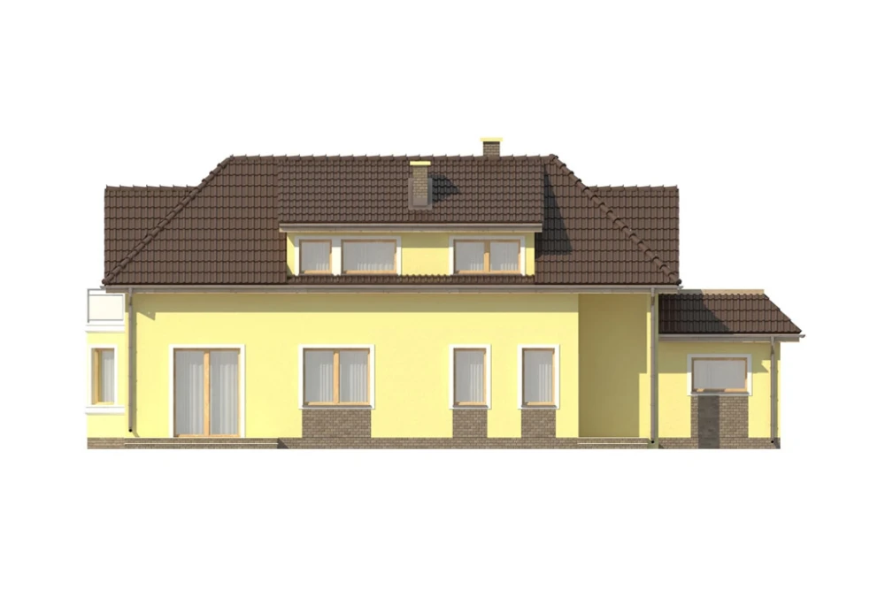 Projekt domu Świdnica L-5588, parterowy z użytkowym poddaszem, niepodpiwniczony, z garażem - elewacja lewa