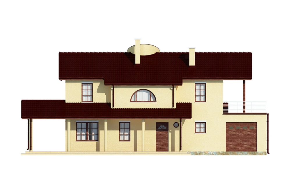 Projekt domu Civetta DM-6468, piętrowy, z garażem, bez podpiwniczenia - elewacja frontowa