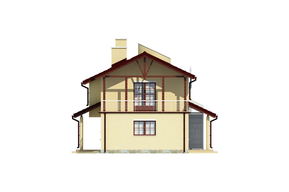 Projekt domu Civetta DM-6468, piętrowy, z garażem, bez podpiwniczenia - elewacja prawa