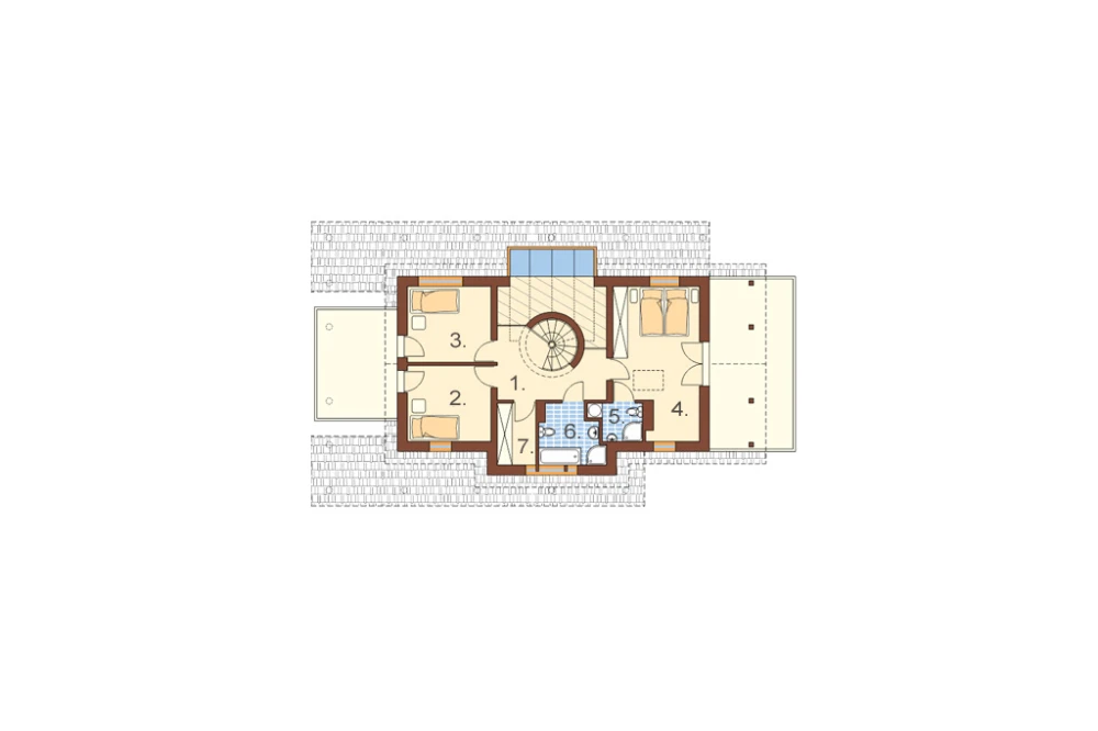 Projekt domu Civetta DM-6468, piętrowy, z garażem, bez podpiwniczenia - rzut piętra