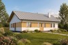 Projekt domu Bzowo N DM-6101 N, parterowy, bez garażu, bez podpiwniczenia - wizualizacja elewacji frontowej