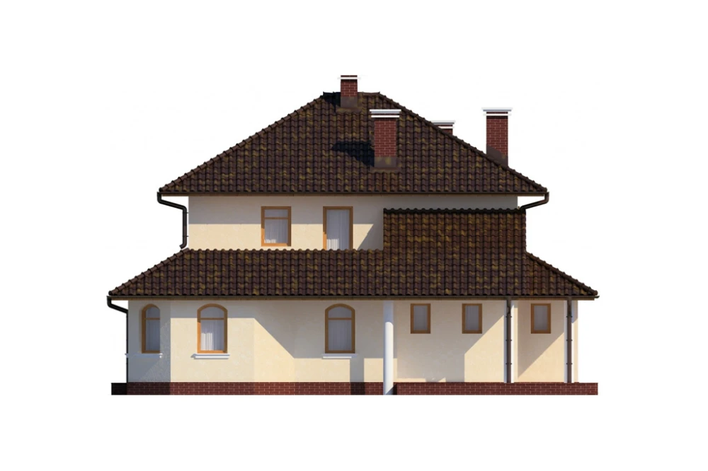 Projekt domu Falzorego DM-6455, piętrowy, z garażem dwustanowiskowym, niepodpiwniczony - elewacja lewa