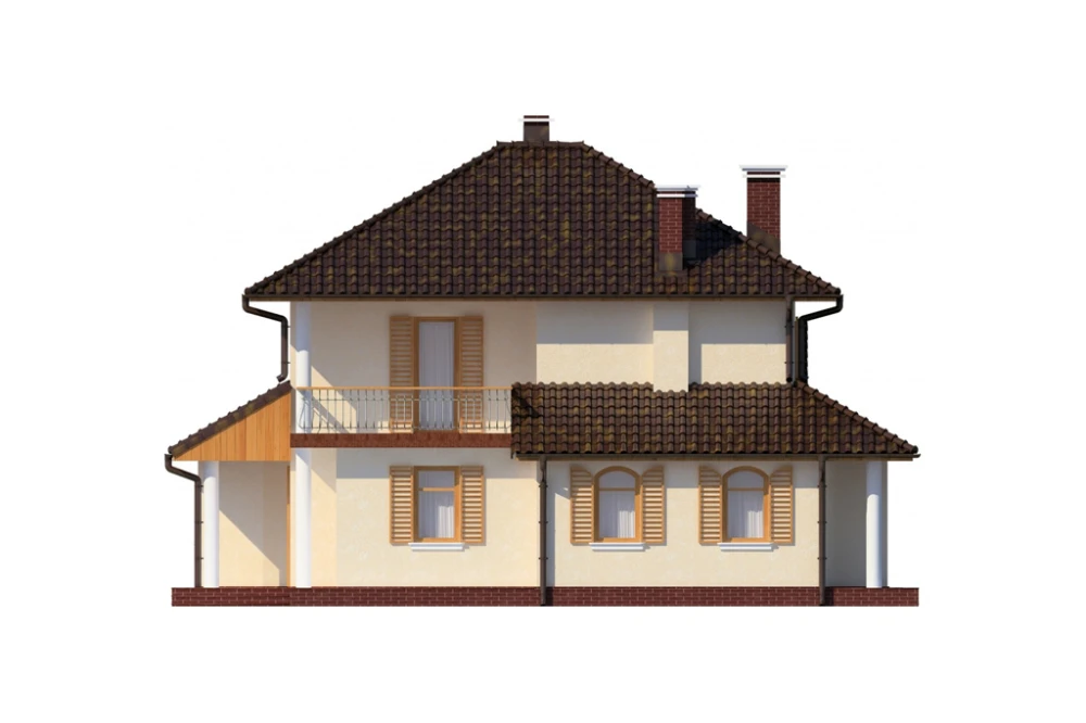 Projekt domu Falzorego Due L-6455, piętrowy, z garażem dwustanowiskowym, niepodpiwniczony - elewacja lewa