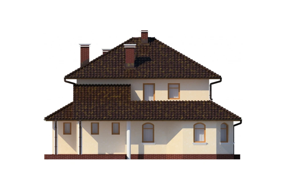 Projekt domu Falzorego Due L-6455, piętrowy, z garażem dwustanowiskowym, niepodpiwniczony - elewacja prawa