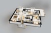 Projekt domu Prista DM-6822, parterowy z poddaszem mieszkalnym, bez podpiwniczenia  - rzut 3D parteru