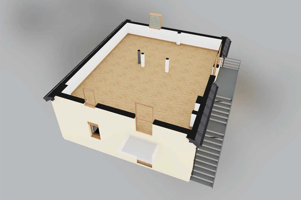 Projekt domu Maltis 2 L-6866, parterowy z poddaszem nieużytkowym, bez garażu, bez podpiwniczenia - rzut 3D poddasza