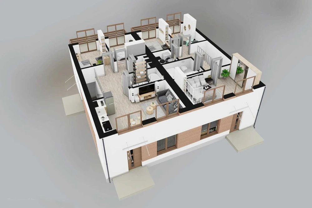 Projekt domu Limonum DM-6855, piętrowy, niepodpiwniczony, bez garażu - rzut 3D pierwszego piętra