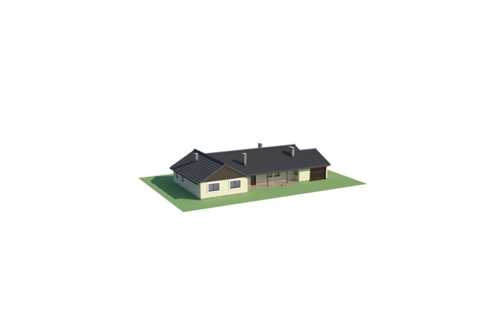 Projekt domu Krasnybór DM-5544, parterowy z garażem, bez podpiwniczenia - model