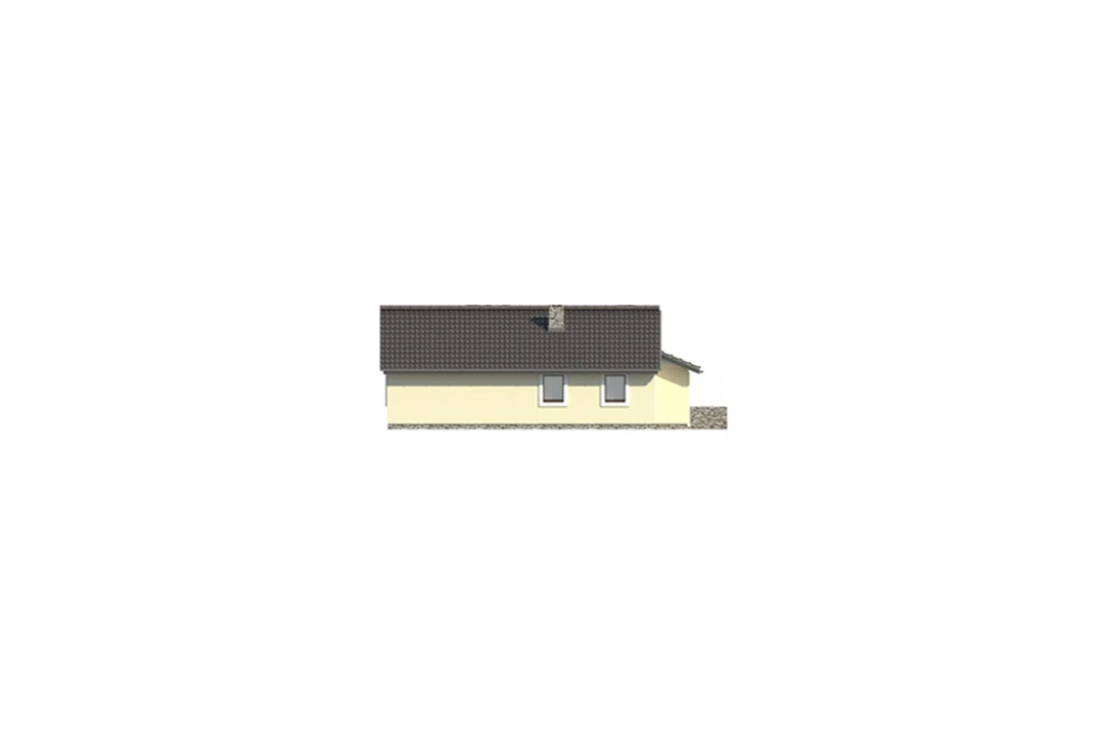 Projekt domu Nadolany L-5544, parterowy z garażem, bez podpiwniczenia - elewacja prawa