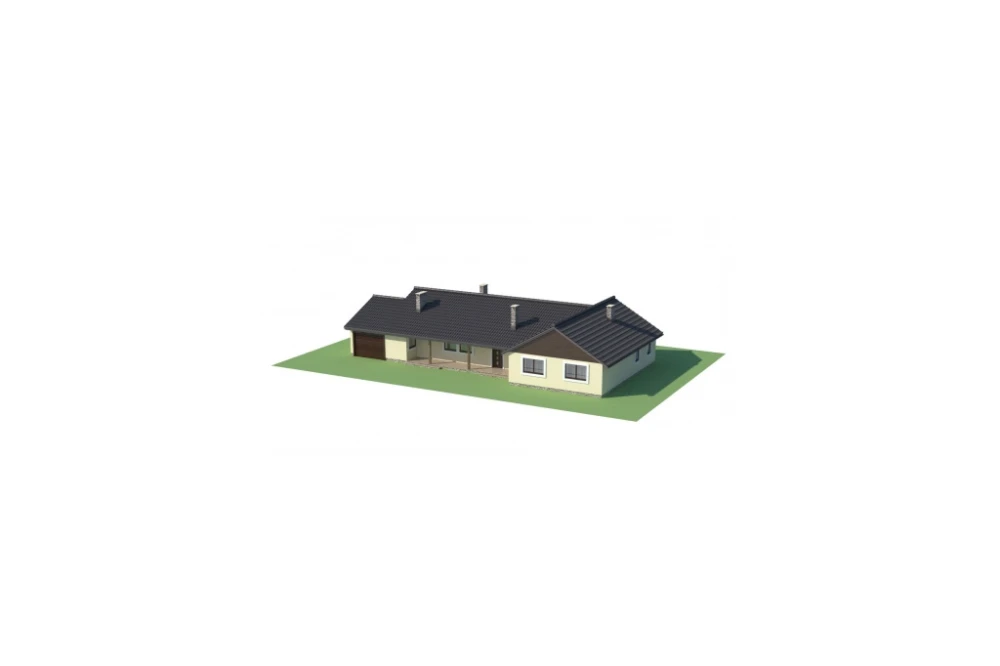 Projekt domu Nadolany L-5544, parterowy z garażem, bez podpiwniczenia - model