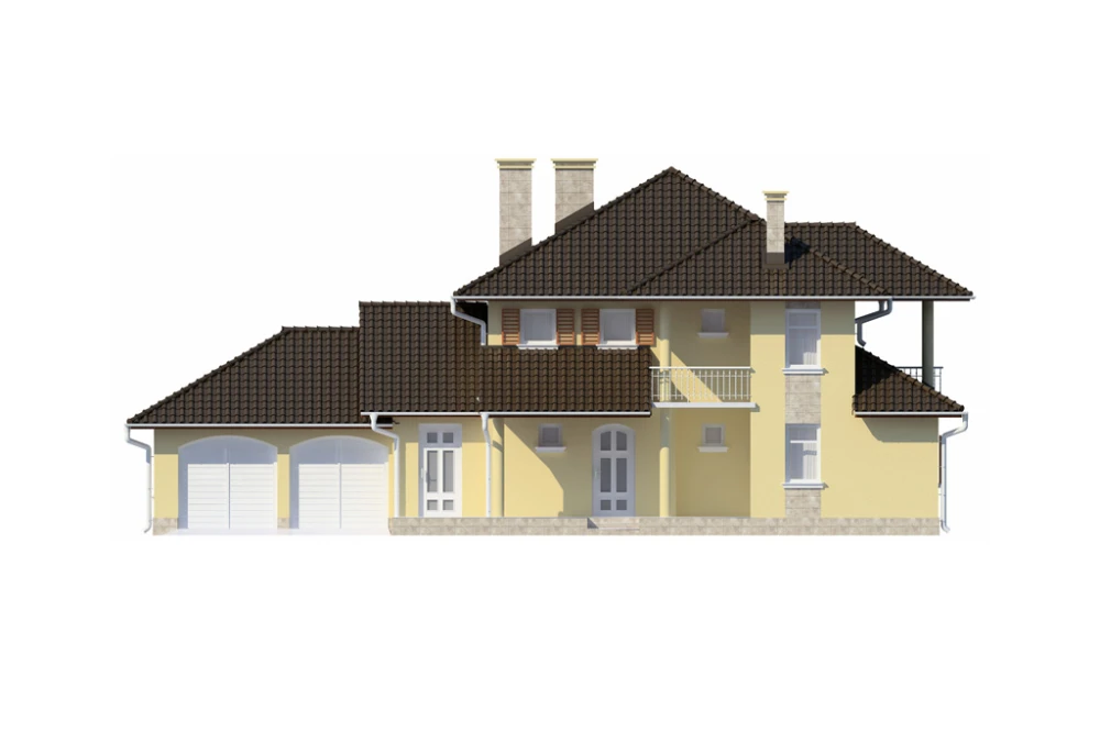 Projekt domu Pordoi DM-6456, piętrowy, z garażem dwustanowiskowym, bez podpiwniczenia - elewacja frontowa