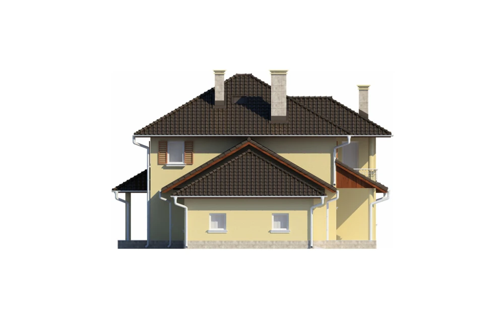 Projekt domu Pordoi DM-6456, piętrowy, z garażem dwustanowiskowym, bez podpiwniczenia - elewacja lewa