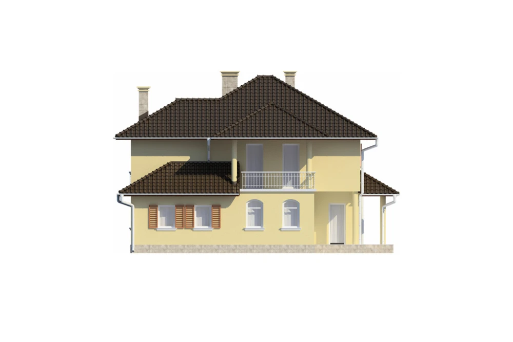 Projekt domu Pordoi DM-6456, piętrowy, z garażem dwustanowiskowym, bez podpiwniczenia - elewacja prawa