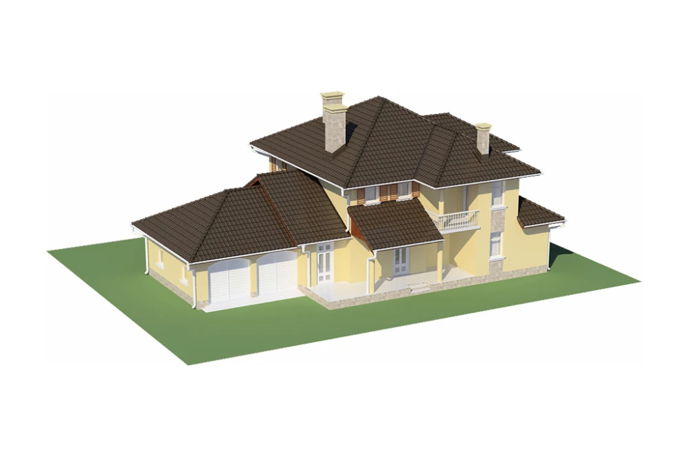 Projekt domu Pordoi DM-6456, piętrowy, z garażem dwustanowiskowym, bez podpiwniczenia - model