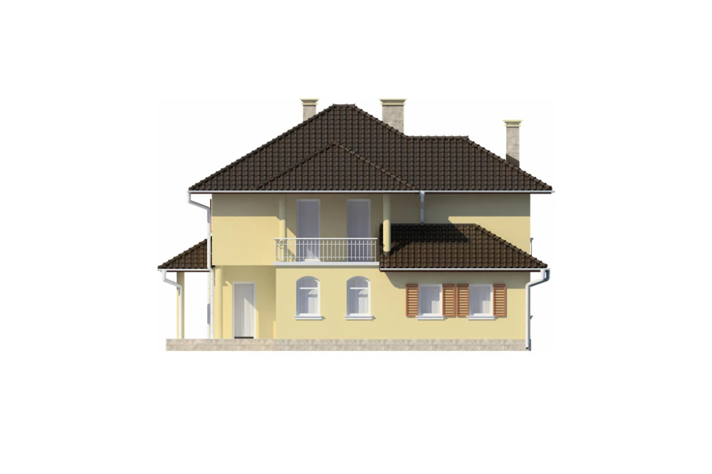 Projekt domu Pordoi Due L-6456, piętrowy, z garażem dwustanowiskowym, bez podpiwniczenia - elewacja lewa