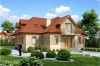 Projekt domu Pierwoszów tech. DM-6354 tech.,  parterowy z poddaszem mieszkalnym, z garażem dwustanowiskowym, bez podpiwniczenia - kolorystyka wersja 2
