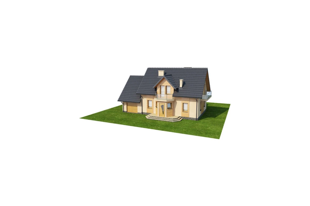 Projekt domu Jantar 2 L-6357, parterowy z garażem, z poddaszem mieszkalnym, bez podpiwniczenia - model