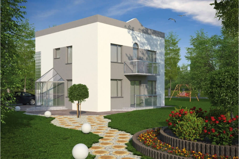 Projekt domu Gogolin tech. L-5591 tech., piętrowy, bez podpiwniczenia - kolorystyka wersja 4
