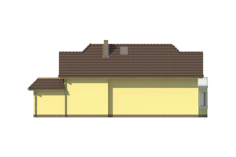 Projekt domu Świdnica C L-5588 C, parterowy z poddaszem mieszkalnym, z garażem, bez podpiwniczenia, na wąską działkę - elewacja prawa