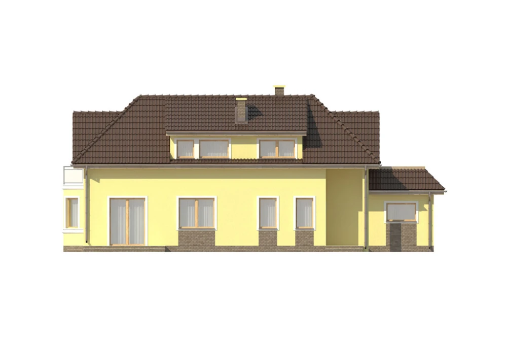 Projekt domu Świdnica C L-5588 C, parterowy z poddaszem mieszkalnym, z garażem, bez podpiwniczenia, na wąską działkę - elewacja lewa