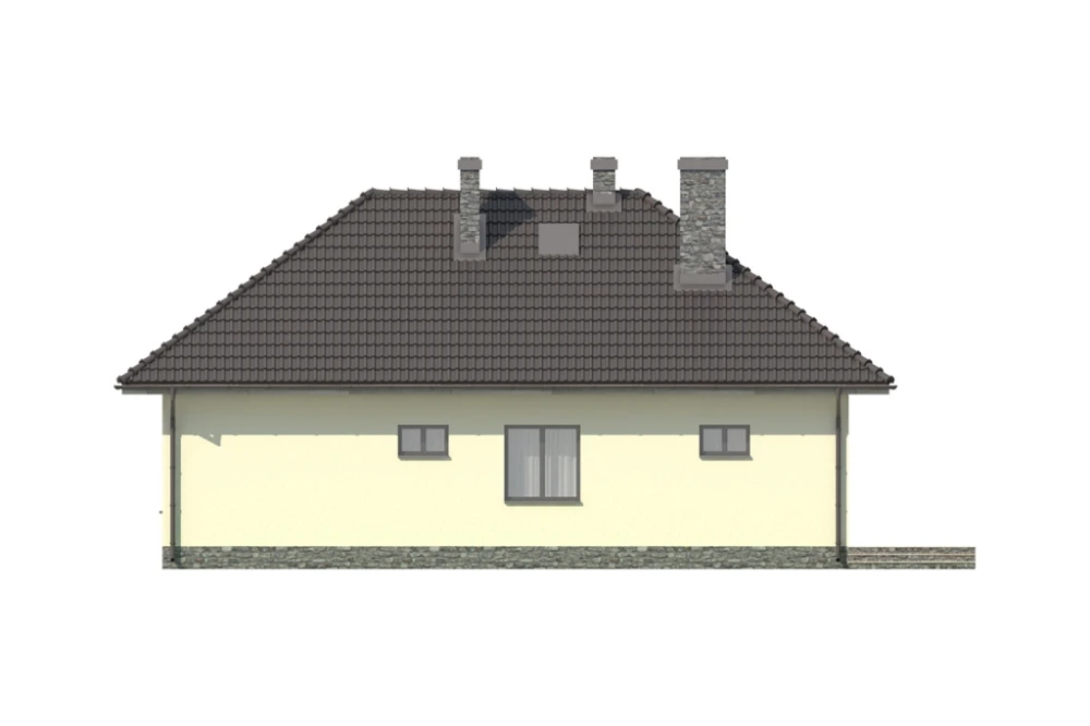 Projekt domu Stawin DM-5594, parterowy, bez podpiwniczenia - elewacja ogrodowa