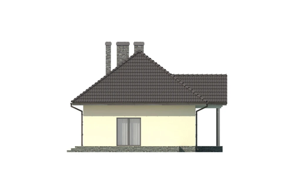 Projekt domu Stawin DM-5594, parterowy, bez podpiwniczenia - elewacja lewa