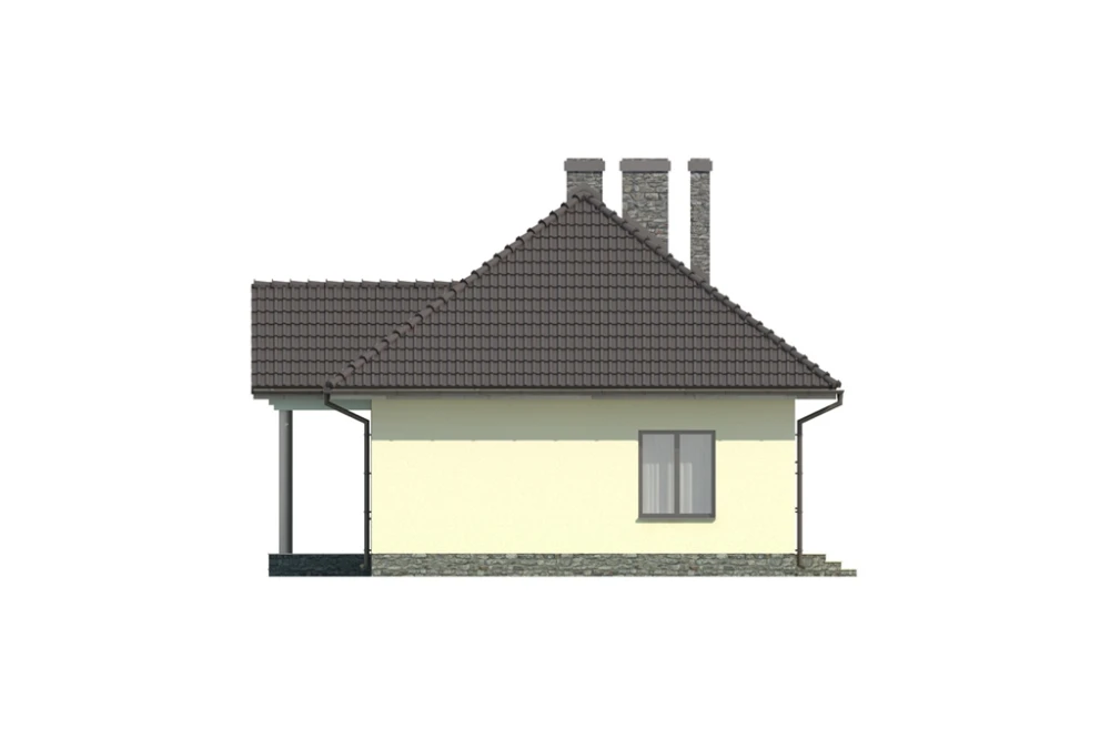 Projekt domu Stawin DM-5594, parterowy, bez podpiwniczenia - elewacja prawa