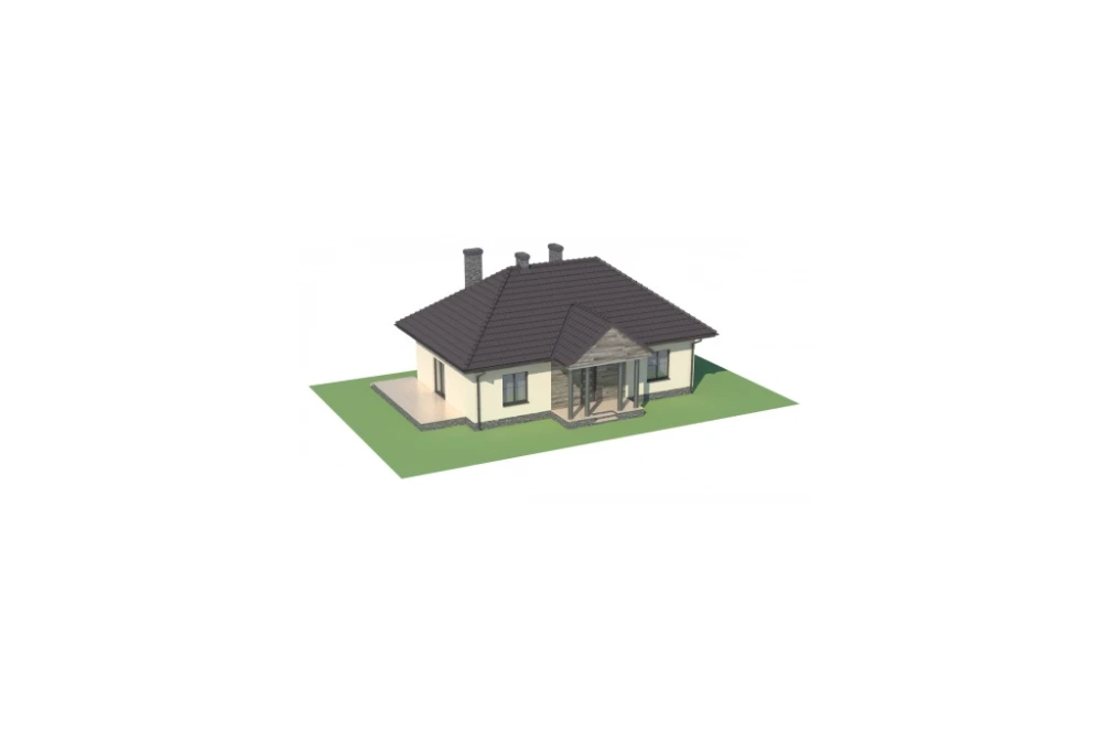 Projekt domu Stawin DM-5594, parterowy, bez podpiwniczenia - model