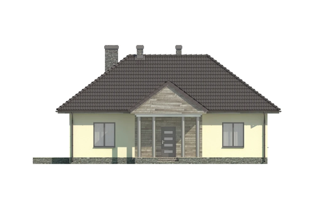 Projekt domu Stawin DM-5594, parterowy, bez podpiwniczenia - elewacja frontowa