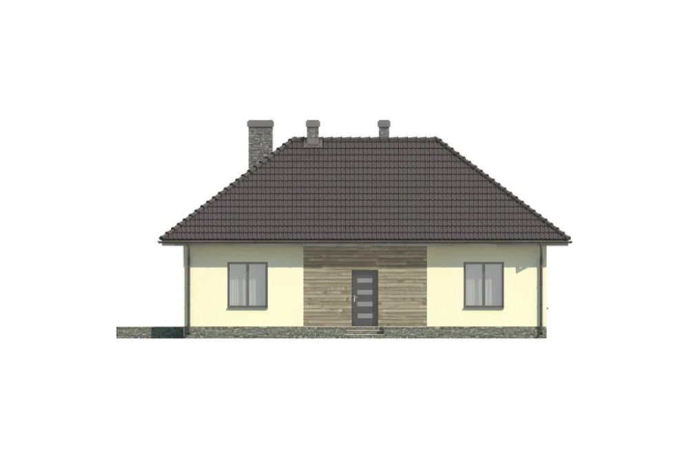Projekt domu Stawin N DM-5594 N, parterowy, bez podpiwniczenia - elewacja frontowa
