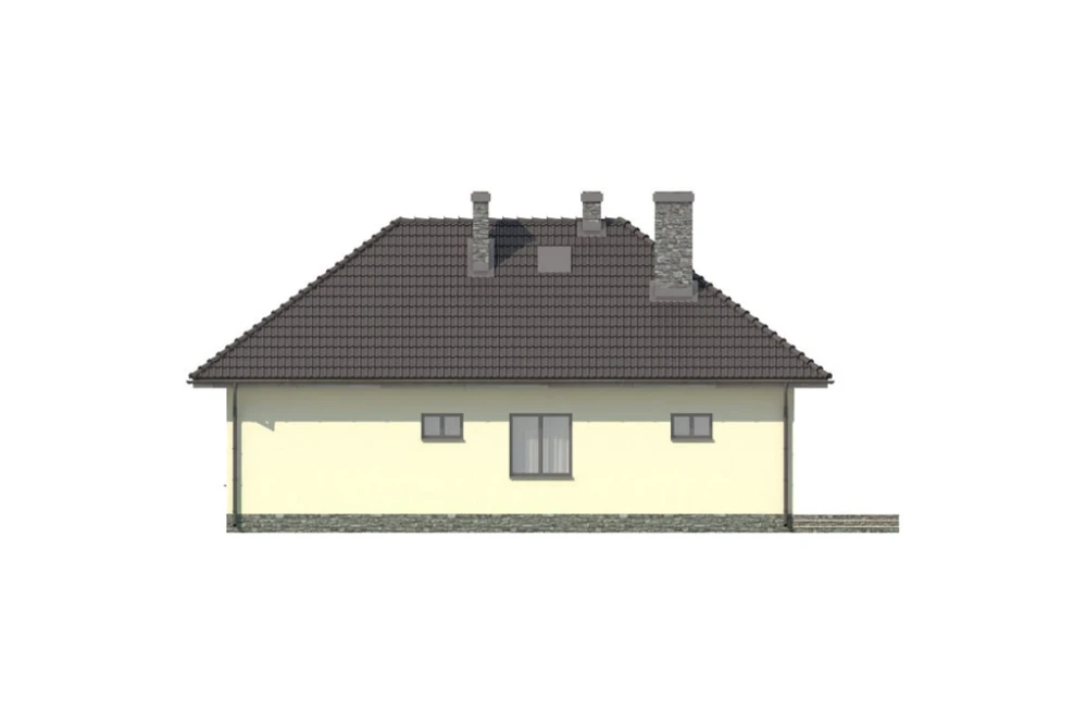 Projekt domu Stawin N DM-5594 N, parterowy, bez podpiwniczenia - elewacja ogrodowa