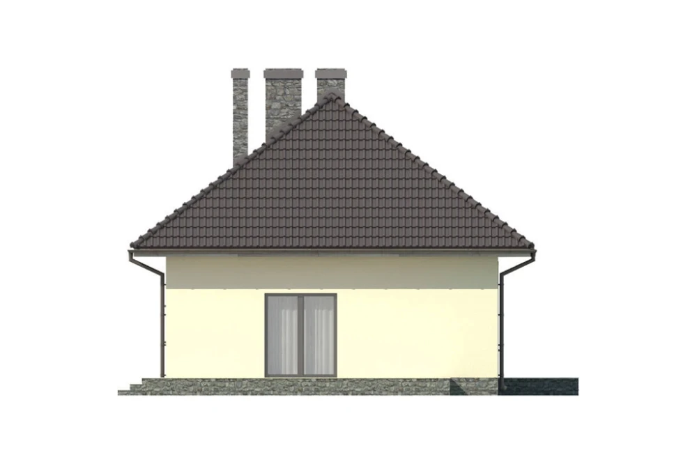Projekt domu Stawin N DM-5594 N, parterowy, bez podpiwniczenia - elewacja lewa